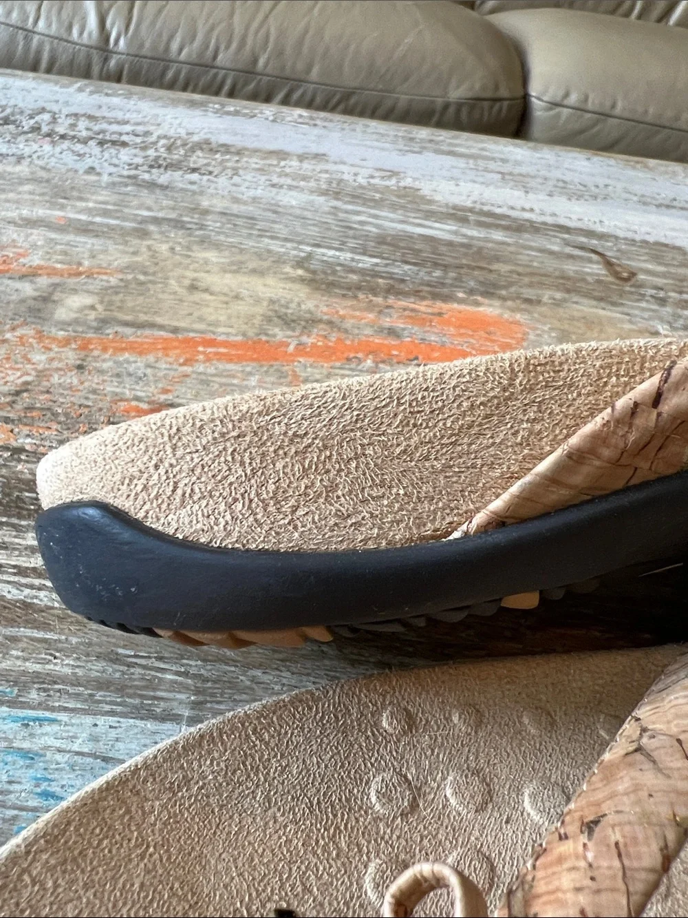 Vionic Tan Braided Thong Sandal with Cushioned Footbed Size 8.5
